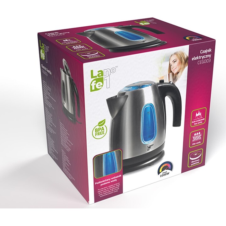 Chaleira elétrica Lafe LAFCZA45008 1,7 L 2200 W Aço inoxidável