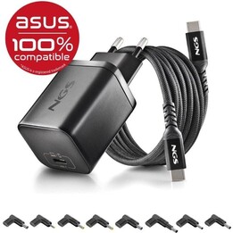 GaN NGS BUD65W-AS Laptop Charger for Asus / 1xUSB Type-C / 65W / Automatic / 8 Connectors / Voltage 5-20V