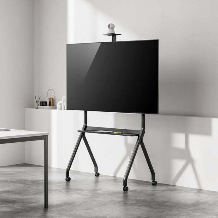 AISENS FT86FE-369 Supporto da pavimento per TV 55-100" fino a 120 kg con ruote e vassoio