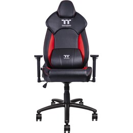 Thermaltake V Comfort Gaming Chair Schwarz/Rot PVC Leder High-Density Foam 2D Armlehnen 90-135° Recline Lock Class-4 Gas Lift 5-