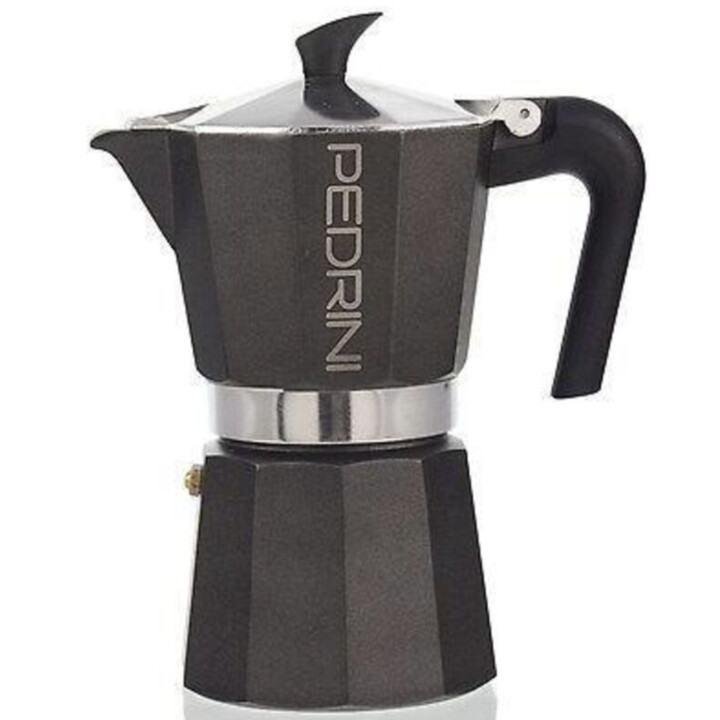 Pedrini Cafetière Peinture Aluminium 6 Tasses gris foncé