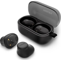 Fones de ouvido Bluetooth Philips TAT2149 com estojo de carregamento / 6 horas de duração da bateria / Preto