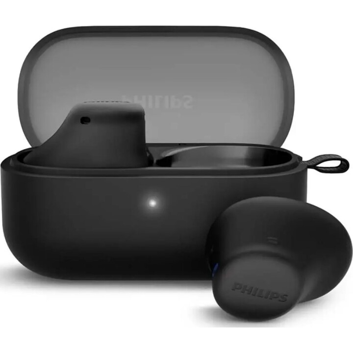 Fones de ouvido Bluetooth Philips TAT2149 com estojo de carregamento / 6 horas de duração da bateria / Preto