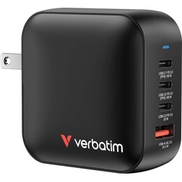 Verbatim Mini GaN-Wandladegerät / 3 x USB Typ C / 1 x USB / 100 W Universal-Wandladegerät