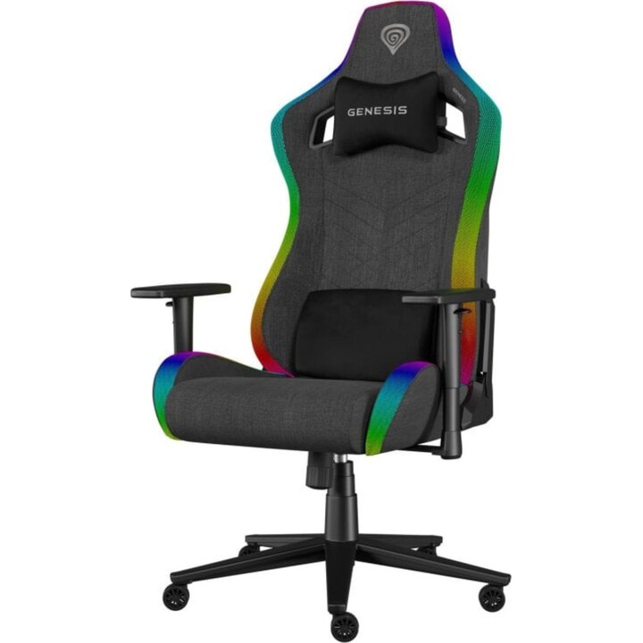 Ergonomischer Gaming-Stuhl Genesis Trit 660 RGB, Tragfähigkeit 150 kg, atmungsaktives Gewebe, Hintergrundbeleuchtung und erweite