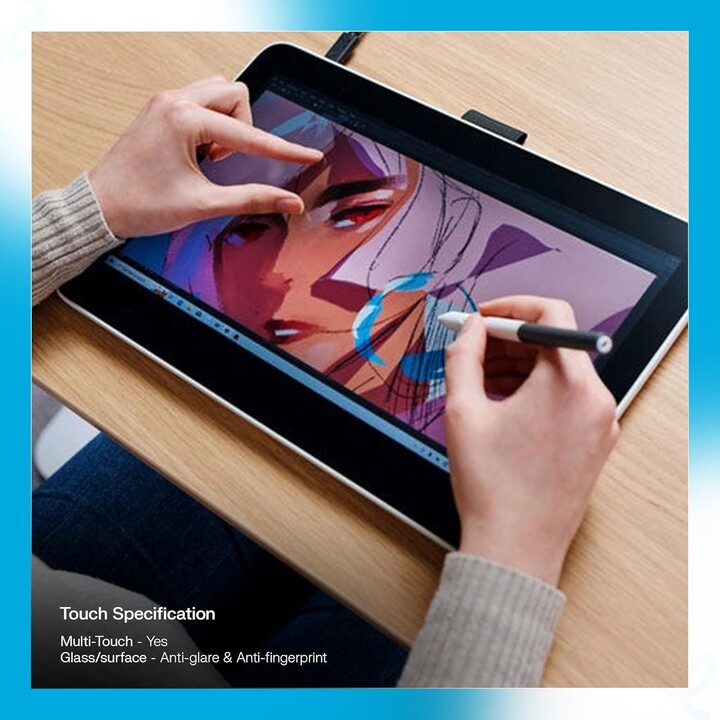 Wacom One 13 Touch, monitor interativo de 13,3 polegadas com função tátil de 10 dedos