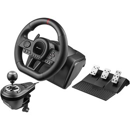 Tracer TRAJOY47345 Game Controller Black Steering Wheel + Pedals PlayStation 4, PlayStation 3, Xbox One, Xbox 360, Switch, PC