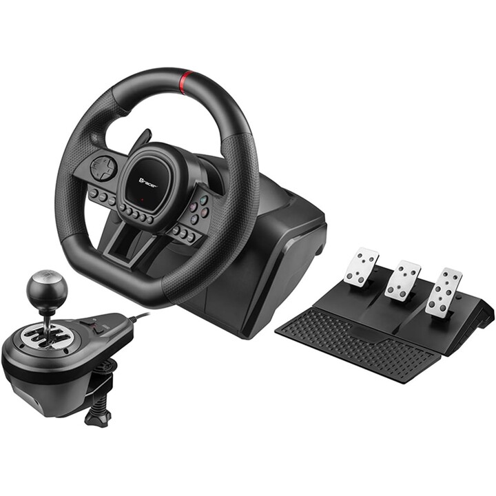 Controlador de jogo Tracer TRAJOY47345 Preto Volante + pedais PlayStation 4, PlayStation 3, Xbox One, Xbox 360, Switch, PC