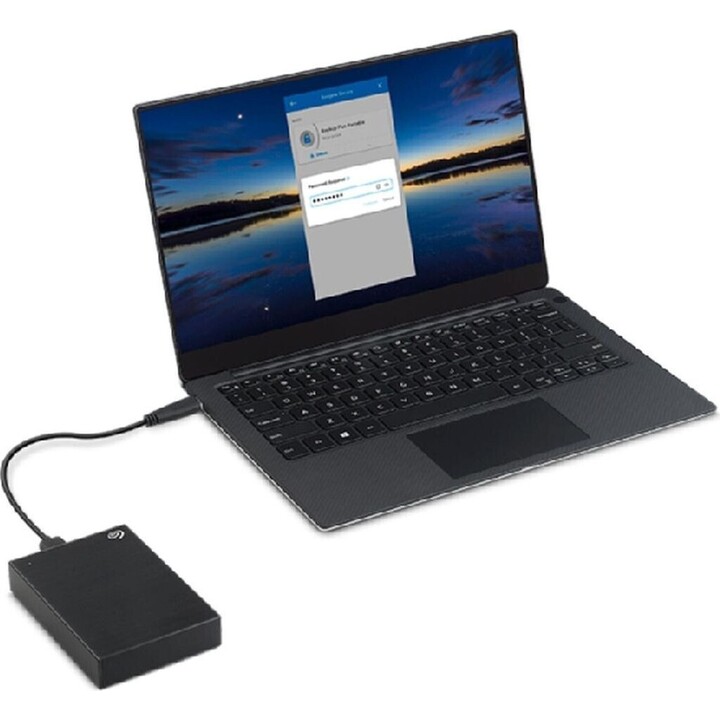 Seagate One Touch 2TB HDD 2,5" USB 3.2 com criptografia AES Alumínio, preto