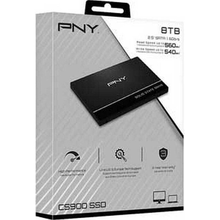 PNY CS900-2 TB, SSD interna de 2,5", SATA 6Gb/s - 2,5", interna, 550 MB/s de lectura, 530 MB/s de escritura, 3D NAND