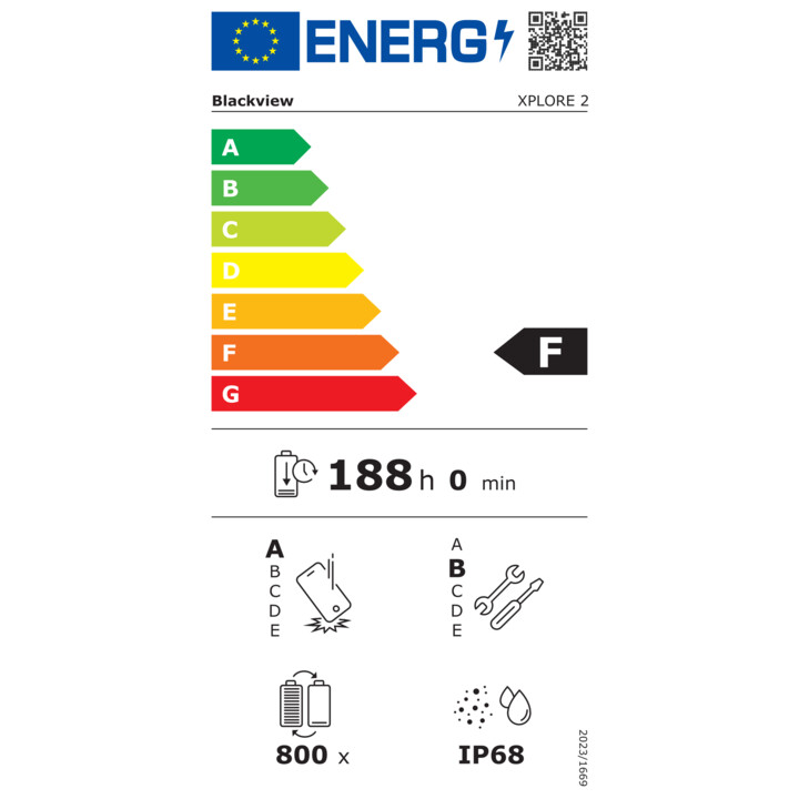 Blackview XPLORE 2 5G, 12 Go 256 Go, 6,73 AMOLED, 20 000 mAh, 120 W, double SIM, noir