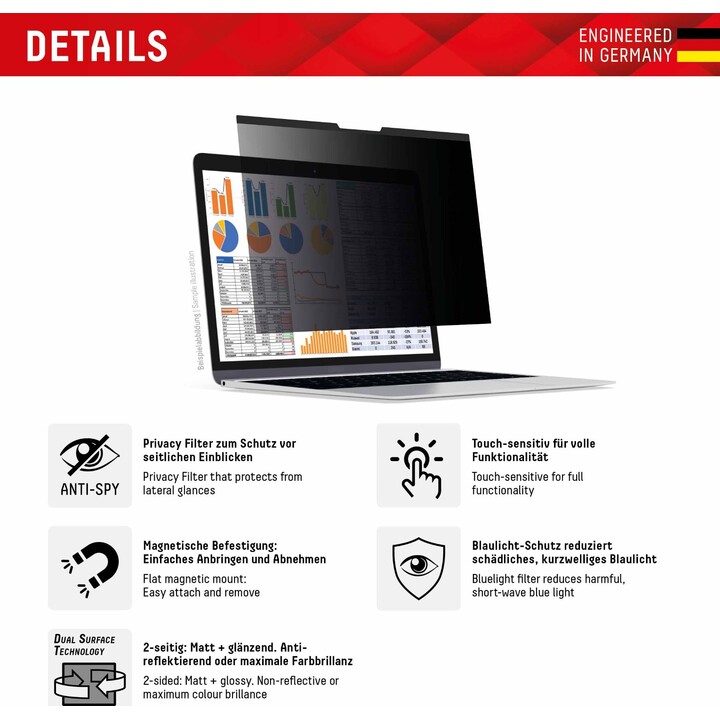 Filtro Displex per MacBook Air/MacBook Pro 13.3" Protezione della privacy
