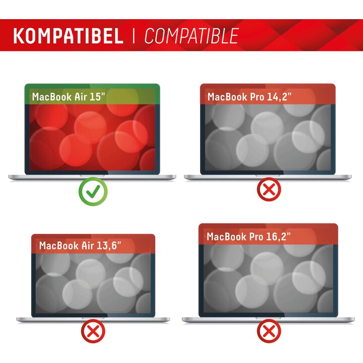 Capa magnética Displex Privacy Safe para MacBook Air de 15 polegadas