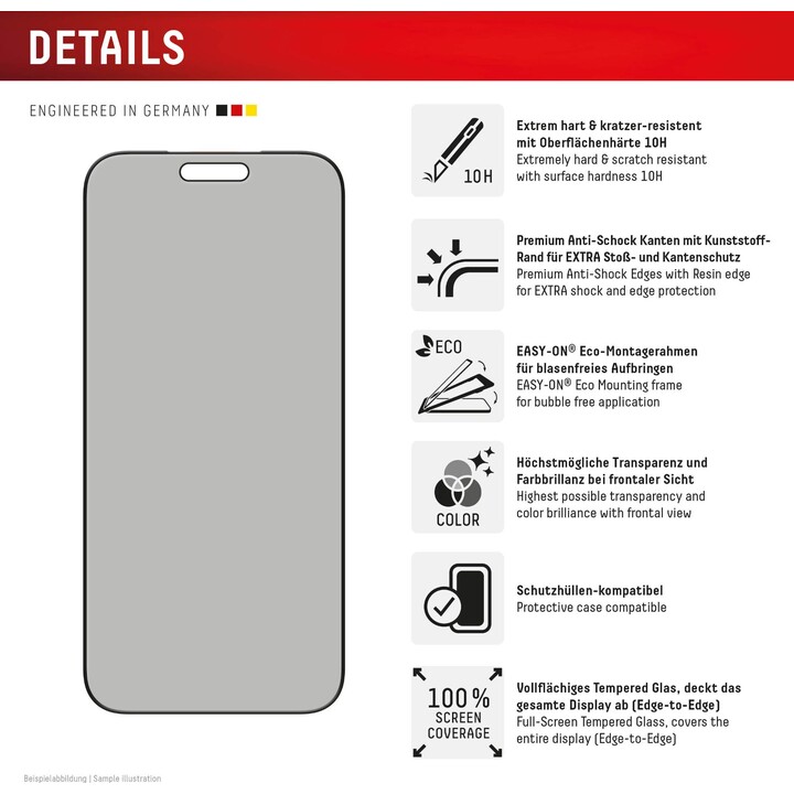 Proteggi schermo privacy Displex per iPhone 17 Pro Max