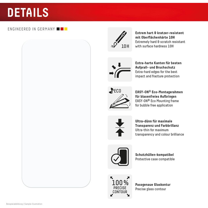 Displex Screen Protector for iPhone 16 (2D) + Case