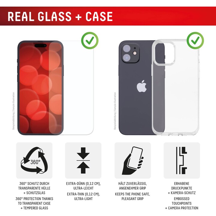 Protecteur d'écran Displex pour iPhone 16 (2D) + étui