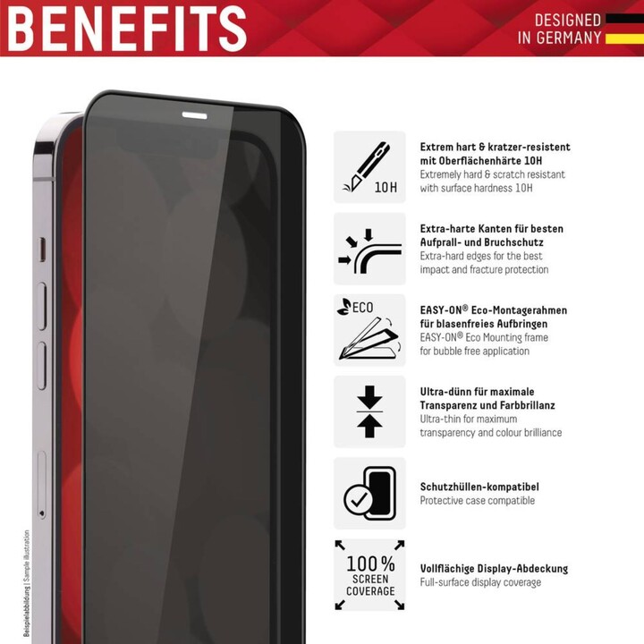 Displex Privacy Glass Screen Protector for iPhone 14, iPhone 13, and iPhone 11 Pro