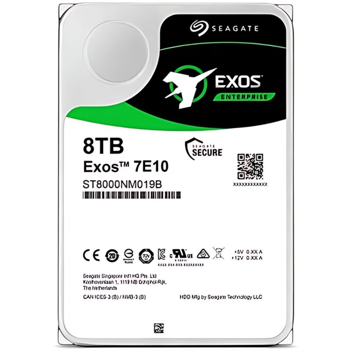 Seagate Exos 7E10 ST8000NM019B 8TB 3.5" SATA 6Gb/s 7200 RPM 256MB Cache Enterprise Disco duro interno