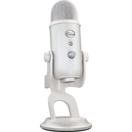 Blue Mic Yeti per microfono USB premium multi-modello della collezione Aurora con VO!CE blu bianco