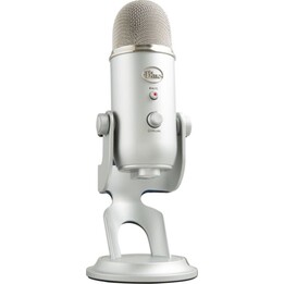Blue Microphones Yeti Microfone USB prateado para gravação e streaming em PC