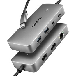 Concentrador de E/S USB-C 3P HDMI DP/0,15 M HMC-CUB83X2 AXAGON