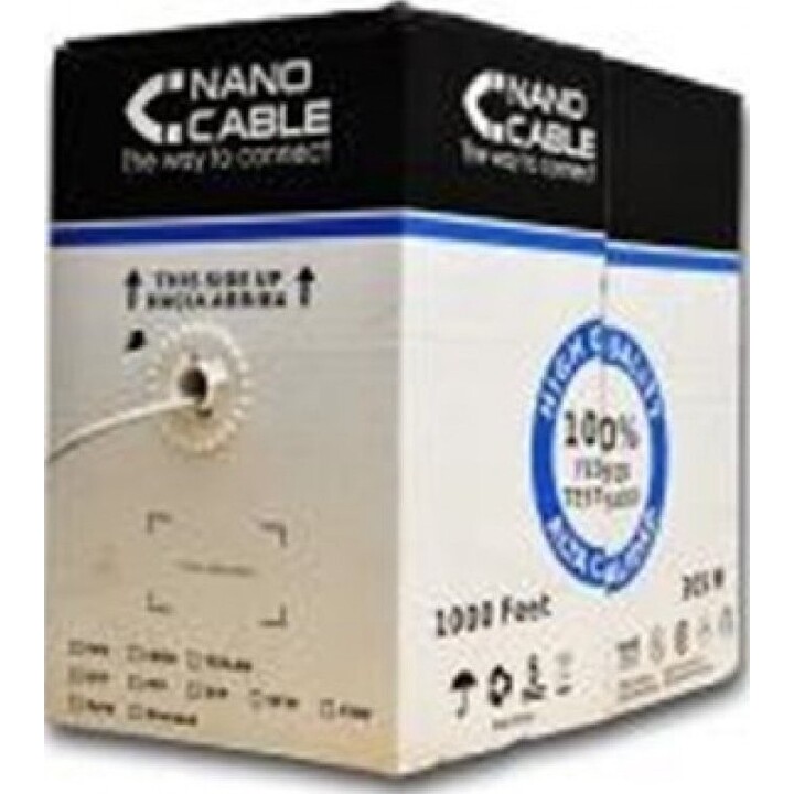 Nanocable RJ45 Network cable Cat.6 FTP rigid AWG24, grey, 305m
