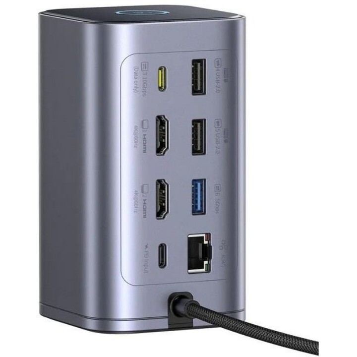 Baseus Spacemate 12-en-1 Docking Station One-Touch Screen-Off Space Grey