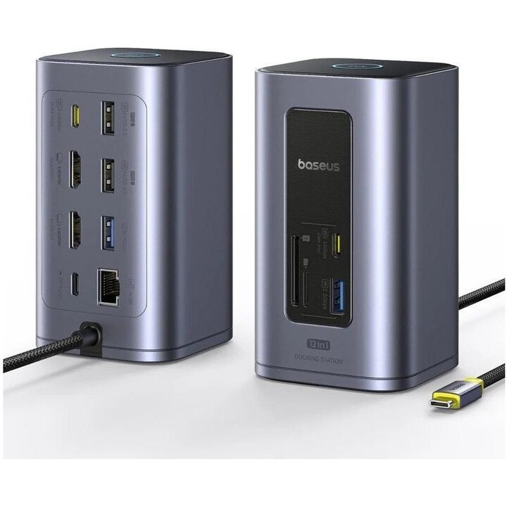 Baseus Spacemate 12-en-1 Docking Station One-Touch Screen-Off Space Grey