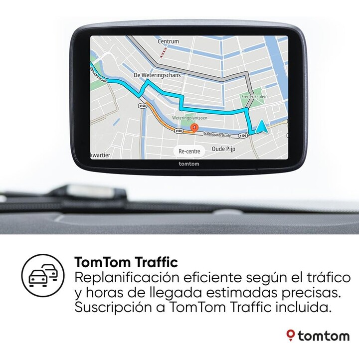 TomTom GPS para automóvel Go Superior 6", estado do trânsito, mapas mundiais, actualizações rápidas via WiFi