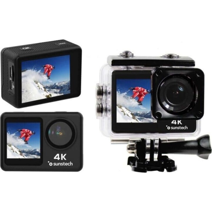 Sunstech Adventure 4K/ 16 MP digitale Sportkamera/ 170° Betrachtungswinkel/ Schwarz