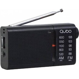 Radio Portátil Qubo RS-2/ con Cable/ a Pilas/ Negra