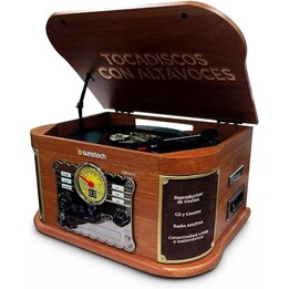 Tocadiscos Sunstech PXRC52CD/ Bluetooth/ Radio FM/ Cassette/ Conversor a MP3