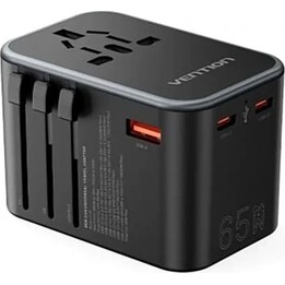 Vention FJDB0 Caricatore da muro universale/ Presa di corrente universale/ 2xUSB Type-C/ 1xUSB/ 65W