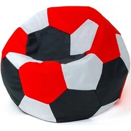 Sako Tasche pouffe Ball weiß- Schwarz -rot L 80 cm