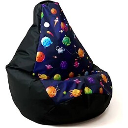 Sako Tasche pouffe birne druck Schwarz -planeten L 105 x 80 cm
