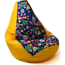 Sako bolso puf Peral estampado amarillo-flor L 105 x 80 cm