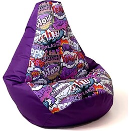 Pouf Sako stampa pere viola-WOW XXL 140 x 100 cm