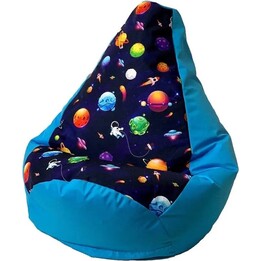 Saco pufe Sako estampado planetas pêra azul L 105 x 80 cm