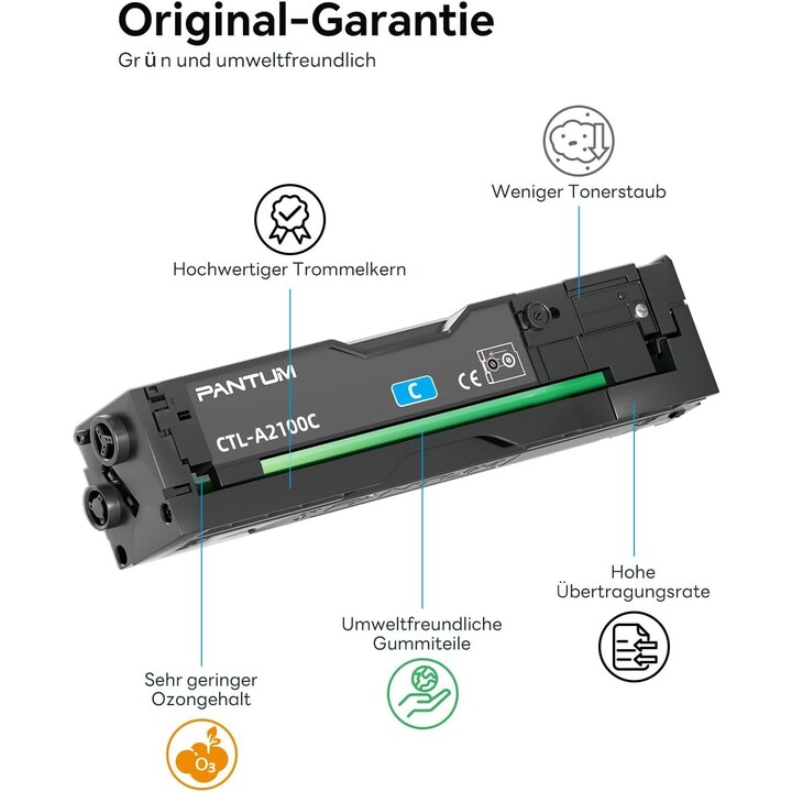Pantum CTL2100HK CTL-A2100HC: High-Yield Cyan Toner Cartridge, 2500 Pages for CP/CM2100 Series