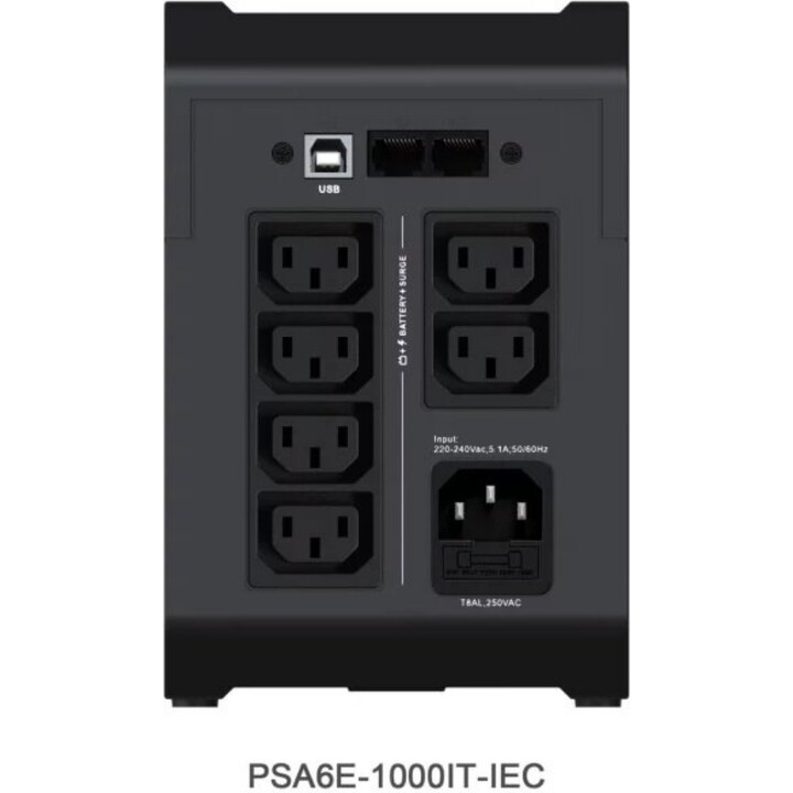 Vertiv PSA6E-1000IT-IEC: SAI interactivo de 1000VA/525W IEC C13 6x salidas Protección contra sobretensiones AVR