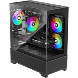 Xilence XG172 Midi Tower ATX Gehäuse Schwarz gehärtetes Glas 3x ARGB PWM Lüfter Hub 410mm GPU 170mm CPU Kühler 2x3.5" 7-Slot