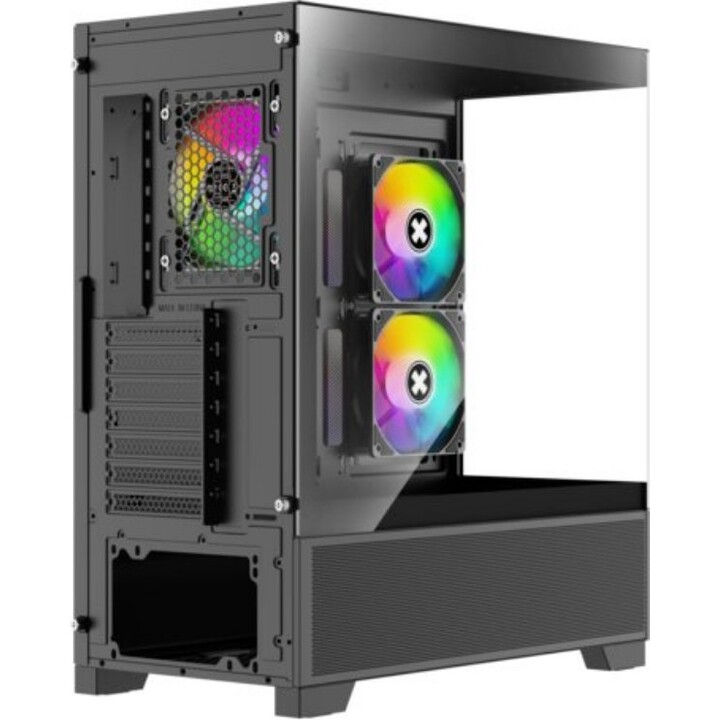 Xilence XG172 Midi Tower ATX Case Black Tempered Glass 3x ARGB PWM Fans Hub 410mm GPU 170mm CPU Cooler 2x3.5" 7-Slot