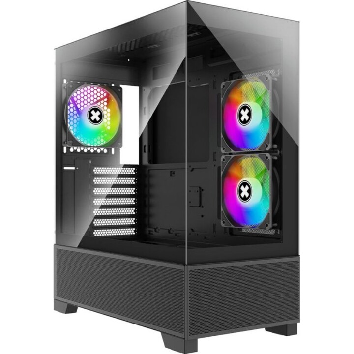 Xilence XG172 Midi Tower ATX Case Black Tempered Glass 3x ARGB PWM Fans Hub 410mm GPU 170mm CPU Cooler 2x3.5" 7-Slot