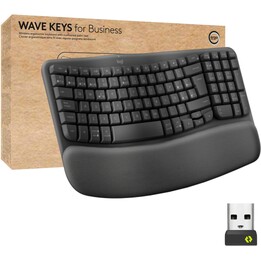 Logitech Wave Keys for BusinessGraphite Ergonomic Wireless Keyboard Logi Bolt/Bluetooth