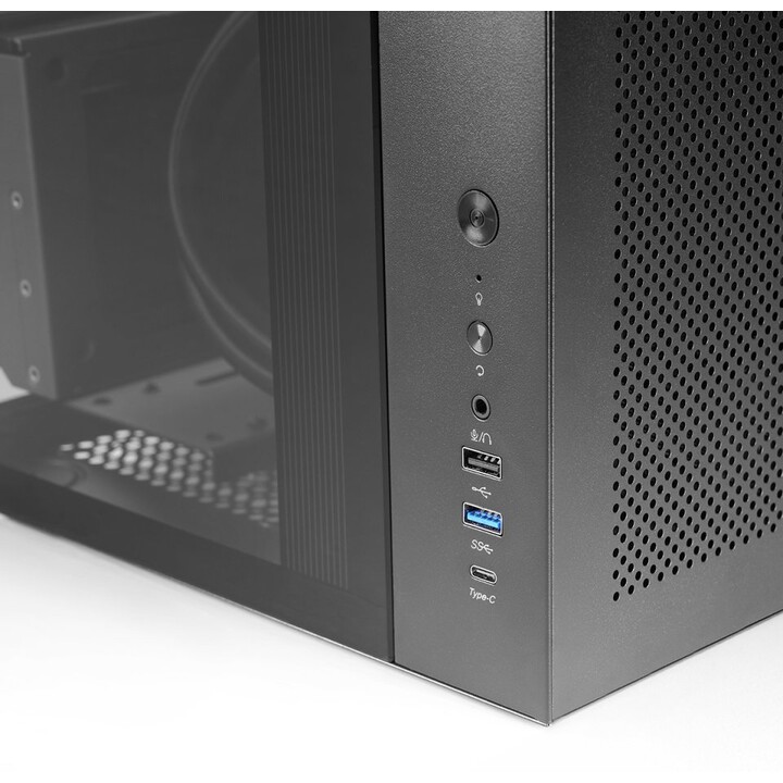 Mars Gaming MCINFINIOLITE: Caixa ATX em forma de cubo 355x293x350mm com câmara dupla e vidro temperado curvo