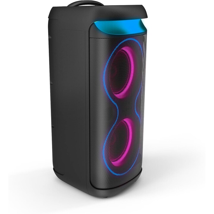 Altavoz portátil sistema de energía karaoke, 150w tws, RGB, 6 horas de batería, Negro