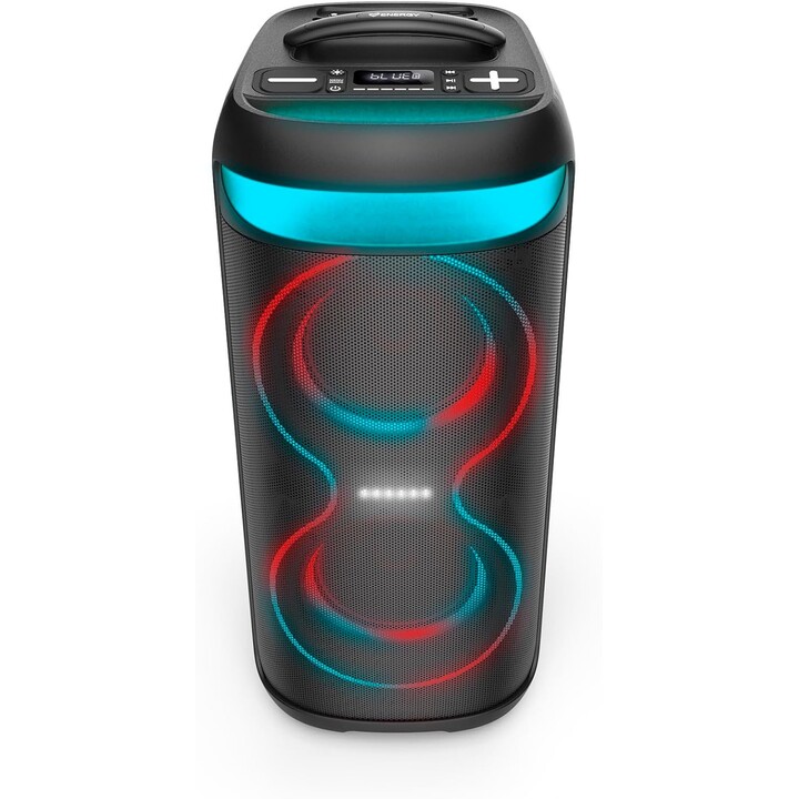 Altavoz portátil sistema de energía karaoke, 150w tws, RGB, 6 horas de batería, Negro