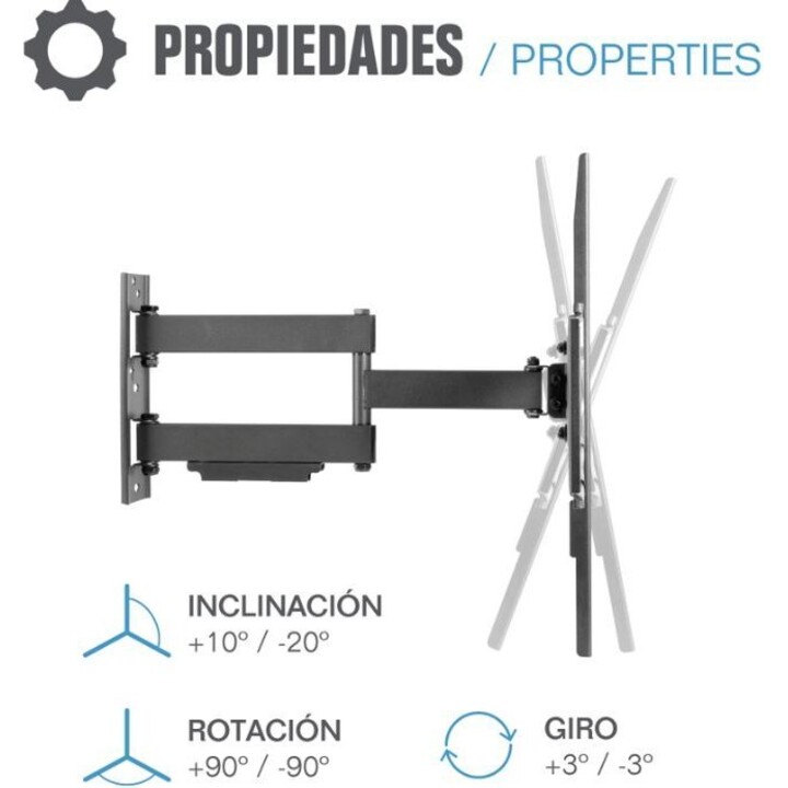 Iggual Soporte de TV SPTV13 37-70 50kg Pared Completa, Negro