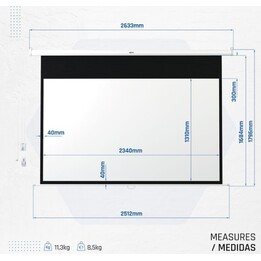 iggual PSIPS234 pantalla de proyección eléctrica 106" 234x131 cm blanca
