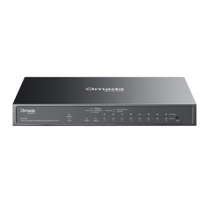 Switch Gigabit Tp-link Es210gp Omada 10 porte facilmente gestibili con 8 porte Poe+